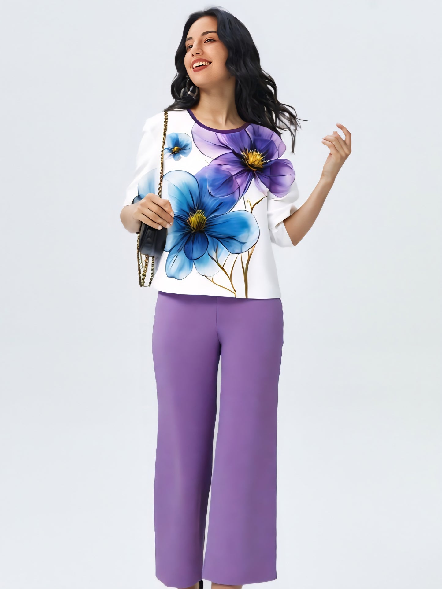 Pantalon y Blusa Media Manga P82