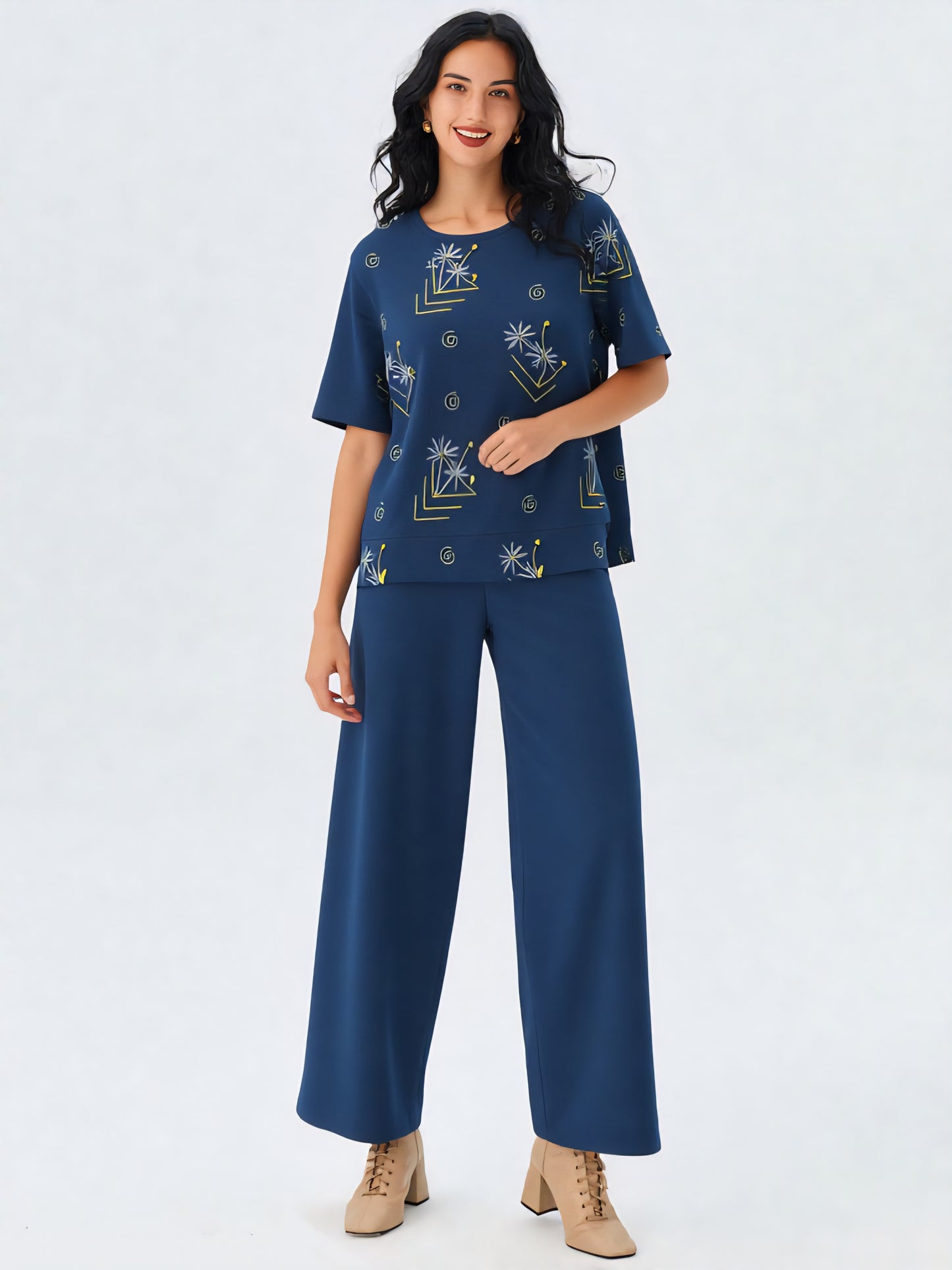Pantalon y Blusa Media Manga P85