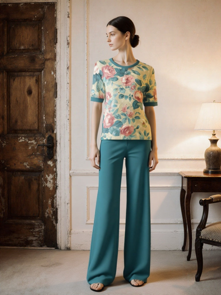 Pantalon y Blusa Media Manga P89