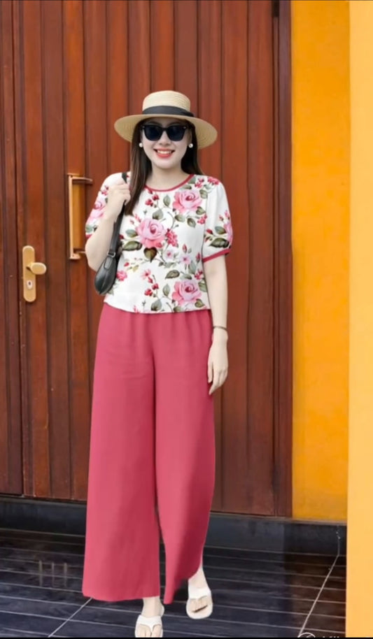 Pantalon y Blusa Media Manga P91