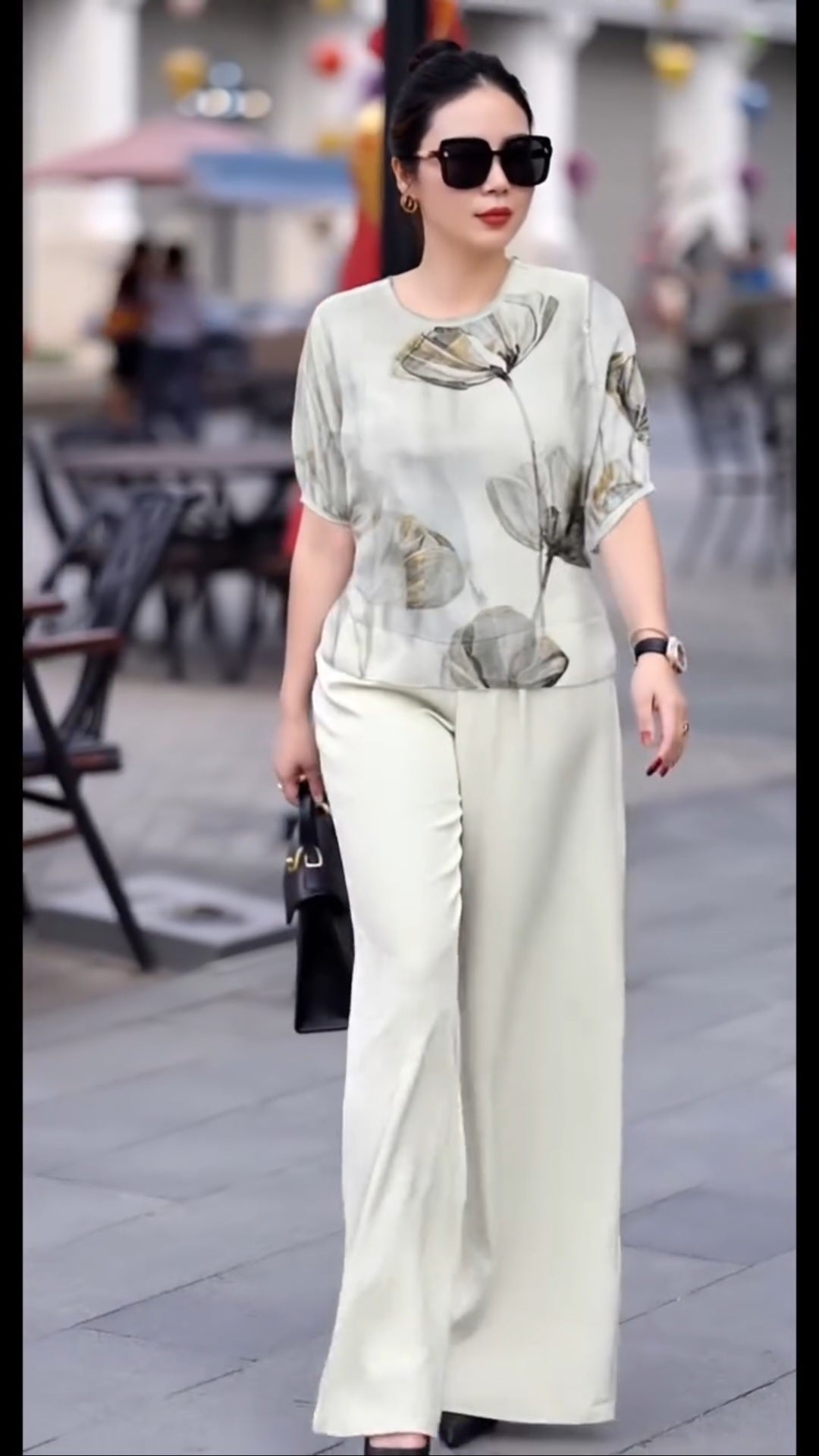 Pantalon y Blusa Media Manga P84