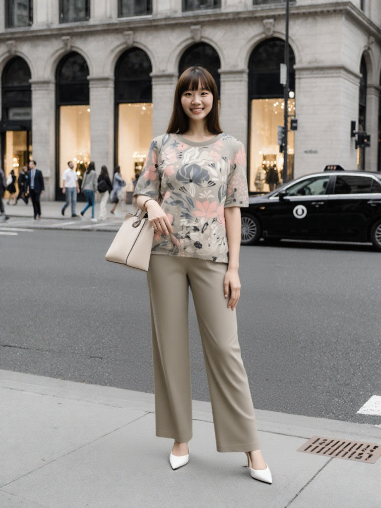 Pantalon y Blusa Media Manga P86