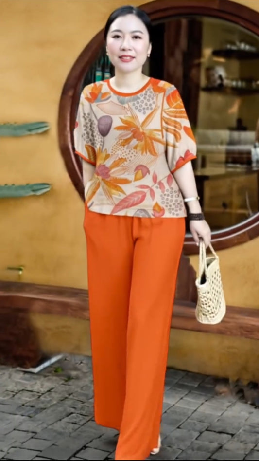 Pantalon y Blusa Media Manga P87