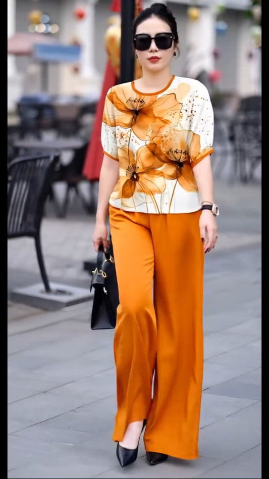 Pantalon y Blusa Media Manga P86