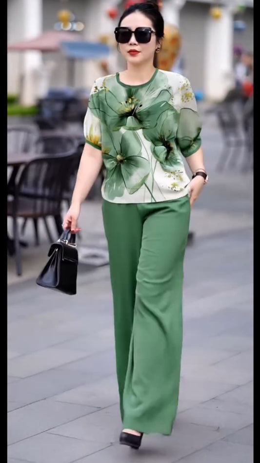 Pantalon y Blusa Media Manga P83