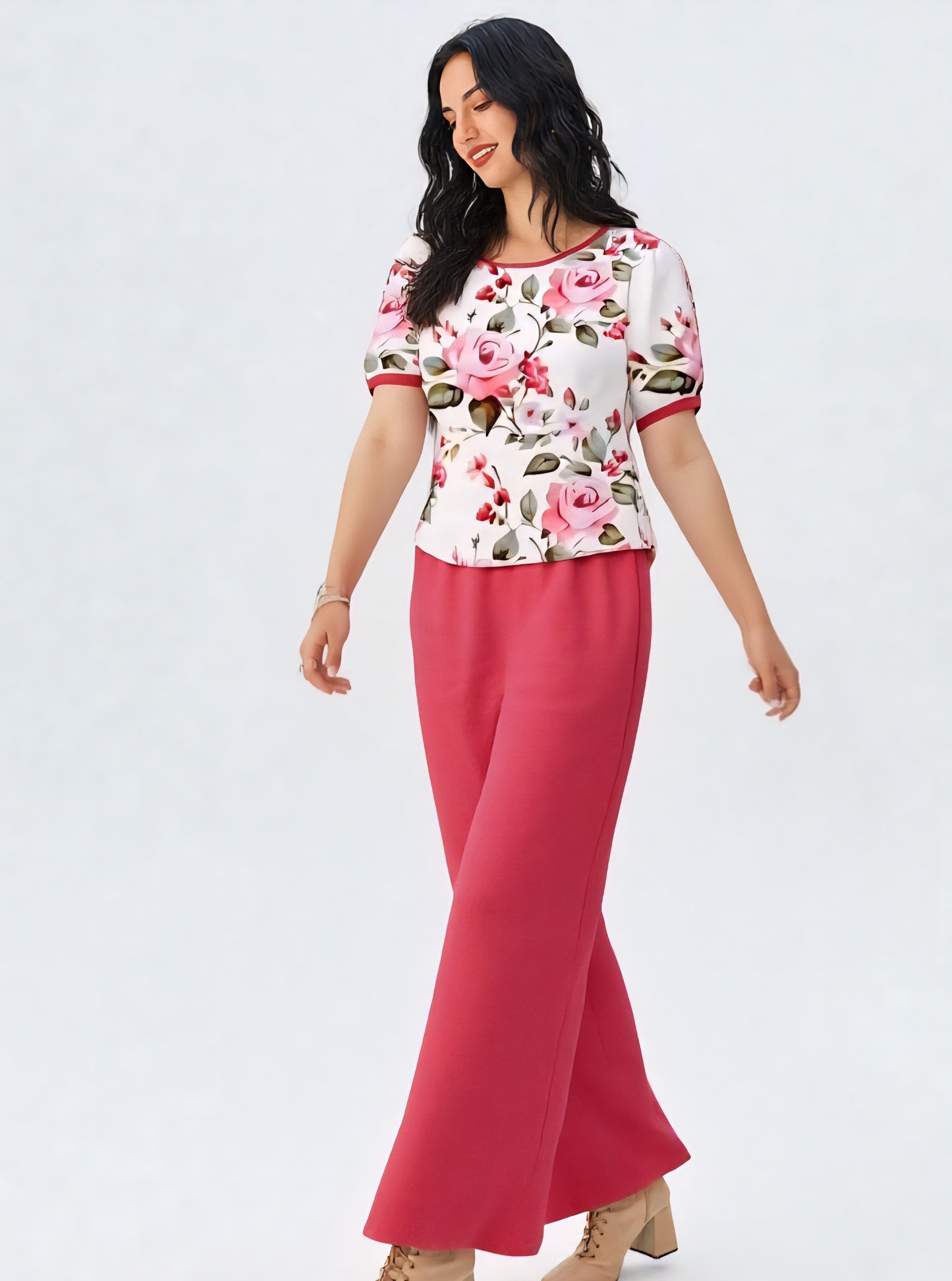 Pantalon y Blusa Media Manga P91